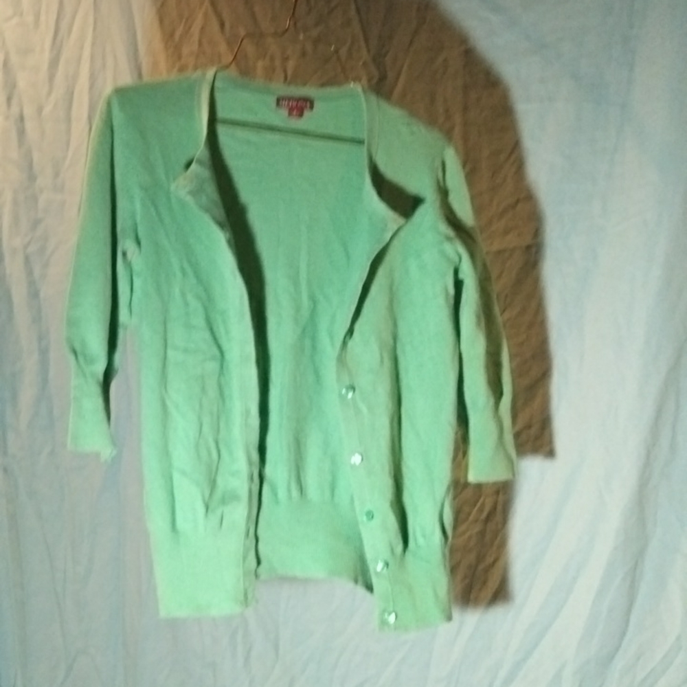 Light Green sweater, button up, size small, brand Merona